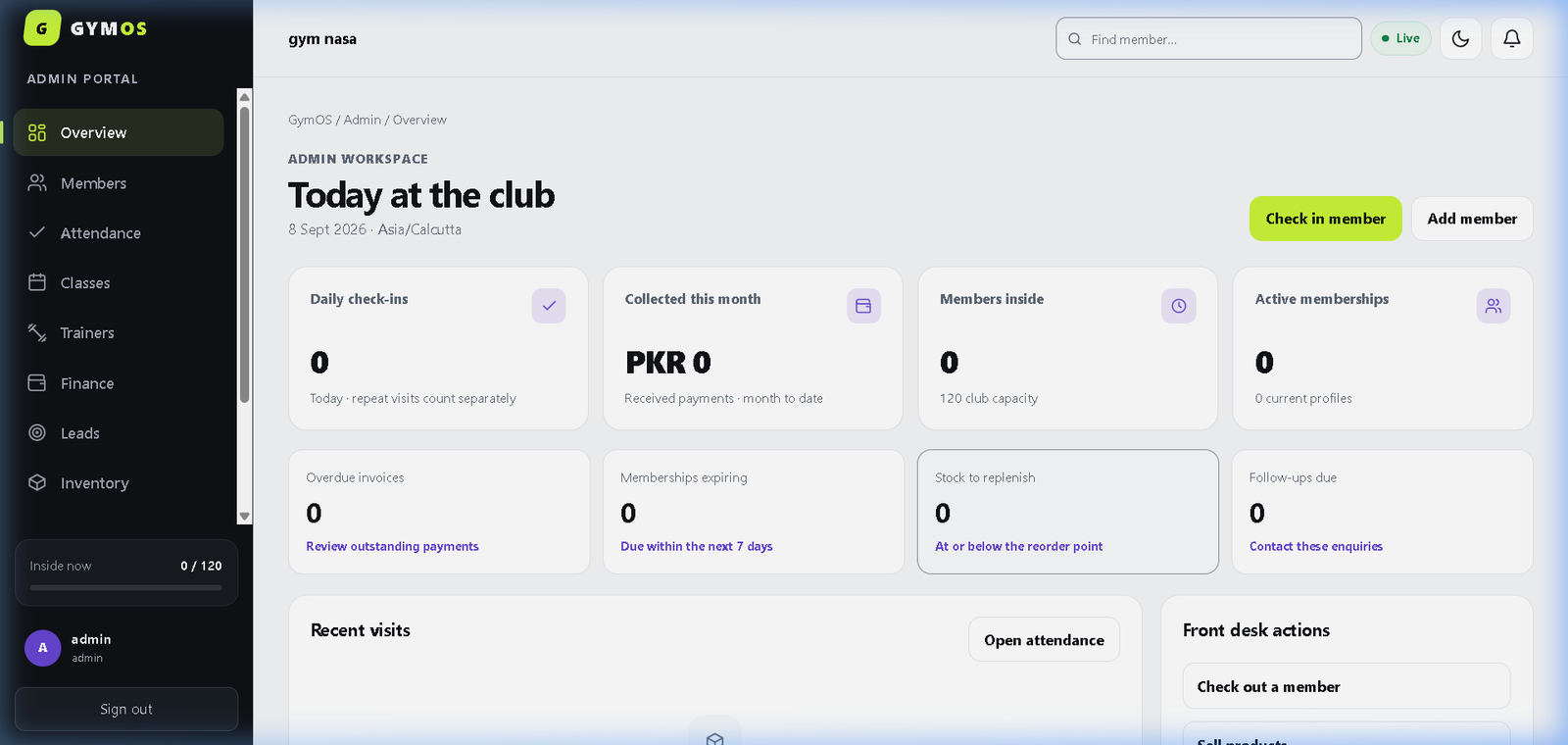 GymOS — Cloud-Based Gym & Fitness Club Management SaaS — SaaS & Web Application by M Ramzan