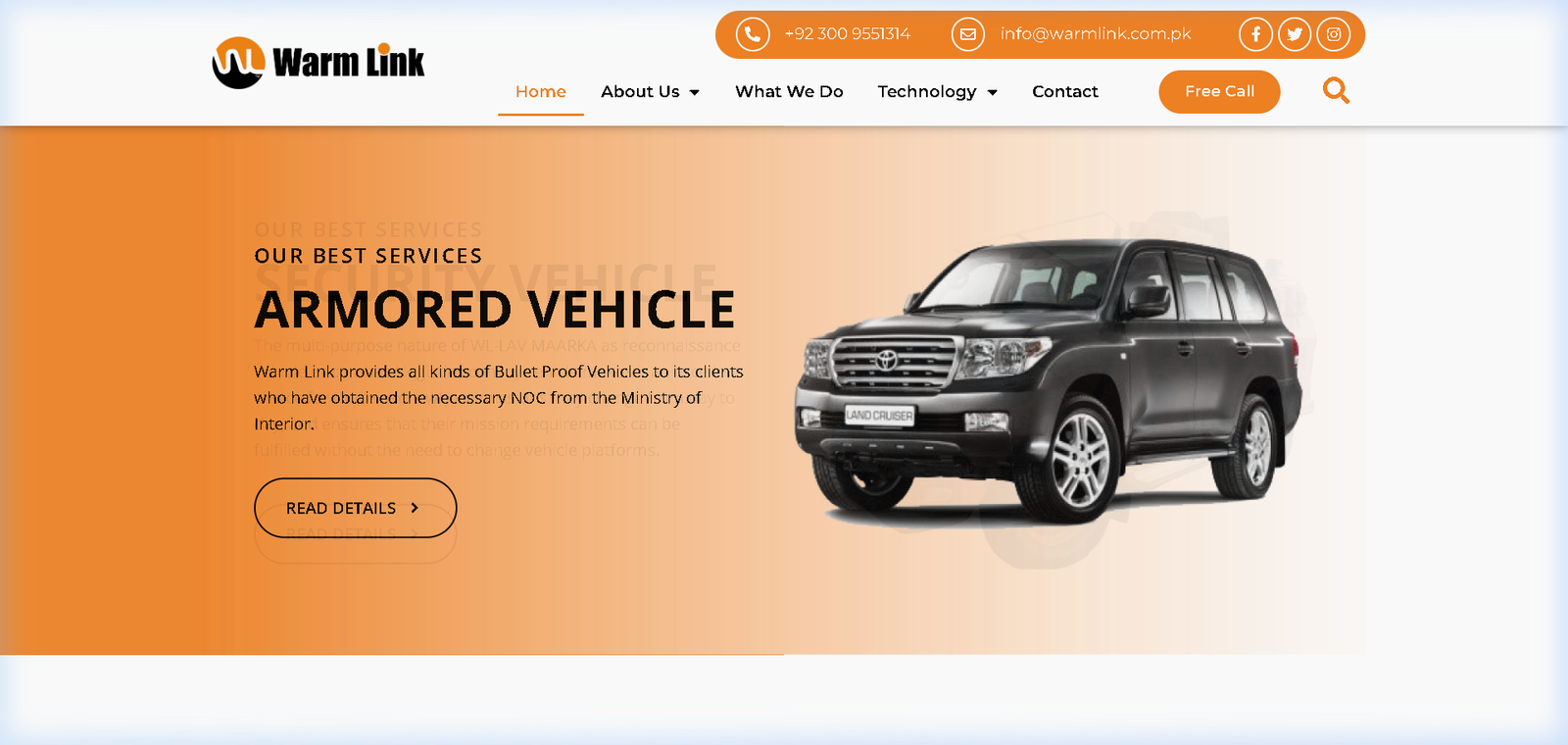 Warm Link — Armored Vehicles & Defense Security Solutions — Corporate & Defense Engineering by M Ramzan